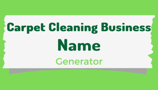 Carpet Cleaning Business Name Generator